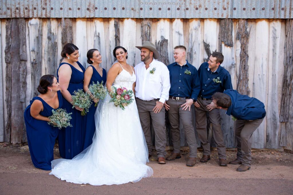 Wedding party having fun at the Bark Hut Inn NT.